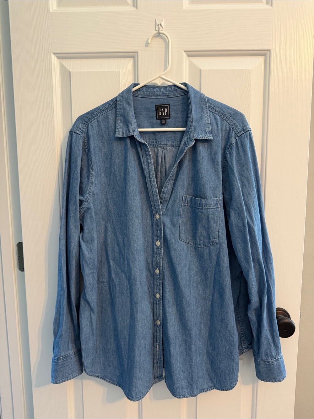 GAP Light Blue Denim Button-Down Blouse